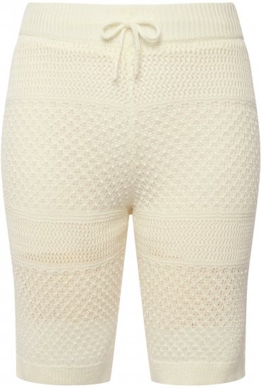Ulla Popken Crochet Bermuda Layered Look Shorts White - Teksad & Püksid Suuremates Suurustes – Plus Size - 