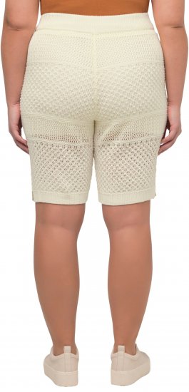 Ulla Popken Crochet Bermuda Layered Look Shorts White - Teksad & Püksid Suuremates Suurustes – Plus Size - 