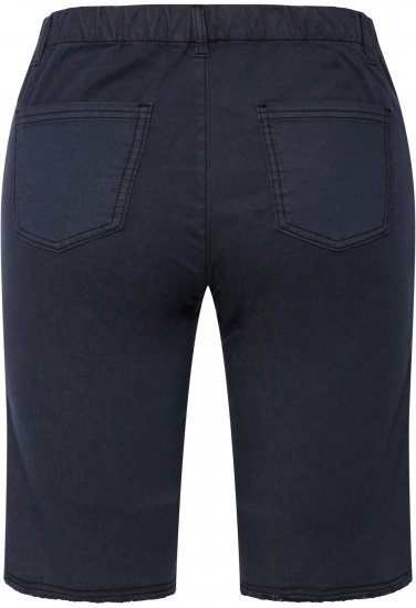 Ulla Popken Frayed Hemline Elastic Waistband Bermuda Shorts Navy - Teksad & Püksid Suuremates Suurustes – Plus Size - 