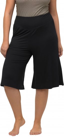 Ulla Popken Wide Leg Flared Bermuda Shorts Black - Teksad & Püksid Suuremates Suurustes – Plus Size - 