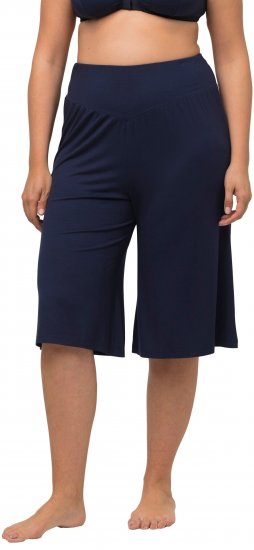 Ulla Popken Wide Leg Flared Bermuda Shorts Navy - Teksad & Püksid Suuremates Suurustes – Plus Size - 