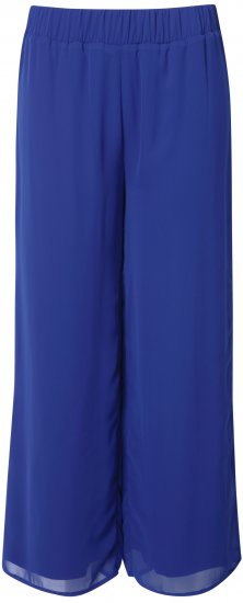 Ulla Popken Layered Chiffon Wide Leg Pants Blue - Teksad & Püksid Suuremates Suurustes – Plus Size - 