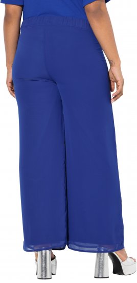 Ulla Popken Layered Chiffon Wide Leg Pants Blue - Teksad & Püksid Suuremates Suurustes – Plus Size - 
