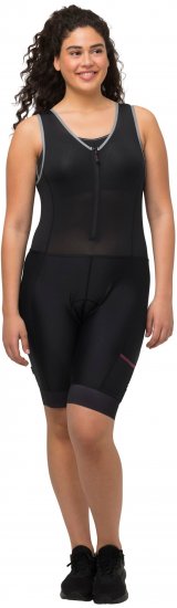 Ulla Popken Padded Cycling Zip Front Bodysuit Black - Teksad & Püksid Suuremates Suurustes – Plus Size - 