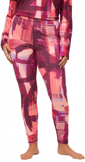 Ulla Popken Abstract Print Ski Leggings Red - Teksad & Püksid Suuremates Suurustes – Plus Size - 