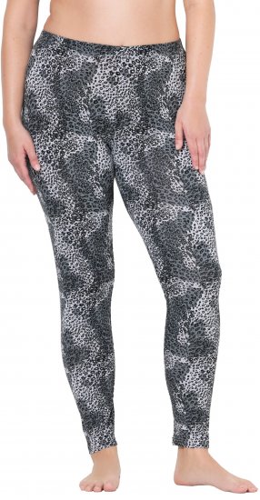 Ulla Popken Leopard Print Leggings Black - Teksad & Püksid Suuremates Suurustes – Plus Size - 