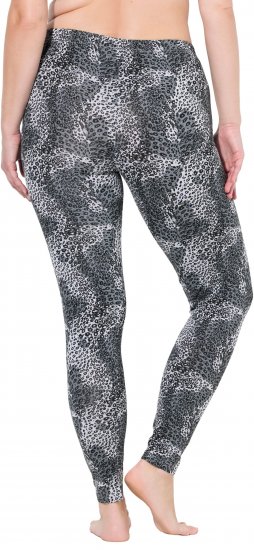 Ulla Popken Leopard Print Leggings Black - Teksad & Püksid Suuremates Suurustes – Plus Size - 