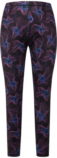 Ulla Popken Geometric Wave Quick Drying Ski Leggings Black - Teksad & Püksid Suuremates Suurustes – Plus Size - 