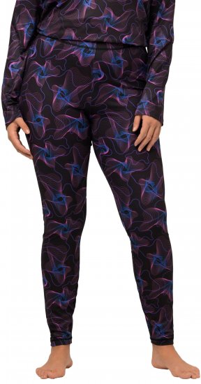 Ulla Popken Geometric Wave Quick Drying Ski Leggings Black - Teksad & Püksid Suuremates Suurustes – Plus Size - 