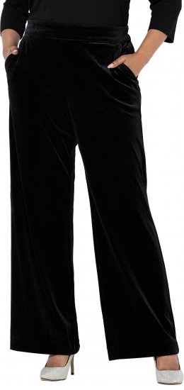 Ulla Popken Velvet Suit Pants Black - Teksad & Püksid Suuremates Suurustes – Plus Size - 