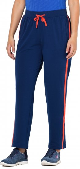 Ulla Popken Side Stripe Joggers Blue - Teksad & Püksid Suuremates Suurustes – Plus Size - 
