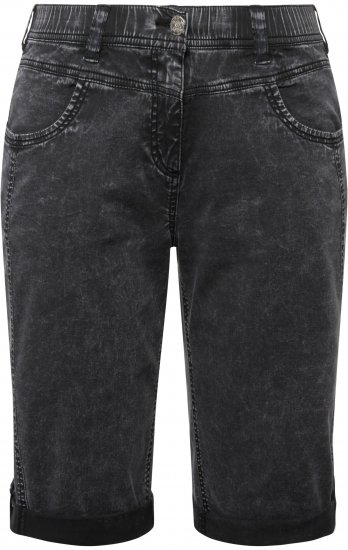 Ulla Popken Denim Acid Wash Bermuda Shorts Black - Teksad & Püksid Suuremates Suurustes – Plus Size - 