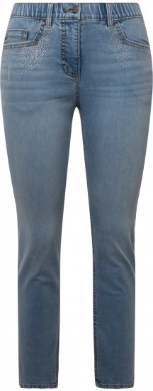 Ulla Popken Rhinestone Detail Stretch Fit Skinny Jeans Blue - Teksad & Püksid Suuremates Suurustes – Plus Size - 
