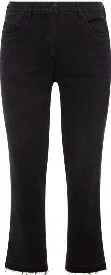 Ulla Popken Sarah Fringe Hem Jeans Black - Teksad & Püksid Suuremates Suurustes – Plus Size - 