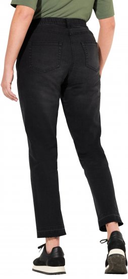 Ulla Popken Sarah Fringe Hem Jeans Black - Teksad & Püksid Suuremates Suurustes – Plus Size - 