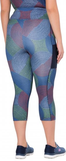 Ulla Popken Quick Dry Cropped Geometric Print Leggings Grey - Teksad & Püksid Suuremates Suurustes – Plus Size - 