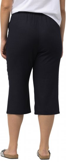 Ulla Popken Cropped Linen Blend Elastic Waist Pants Navy - Teksad & Püksid Suuremates Suurustes – Plus Size - 