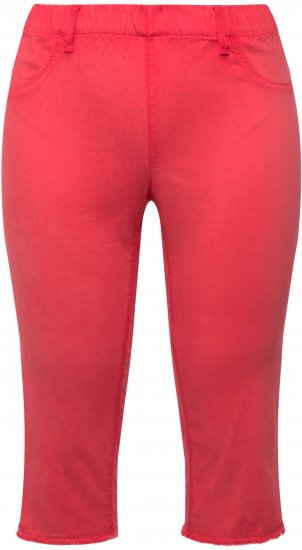 Ulla Popken Stretch Fit Raw Hem Capris Dark Coral - Teksad & Püksid Suuremates Suurustes – Plus Size - 