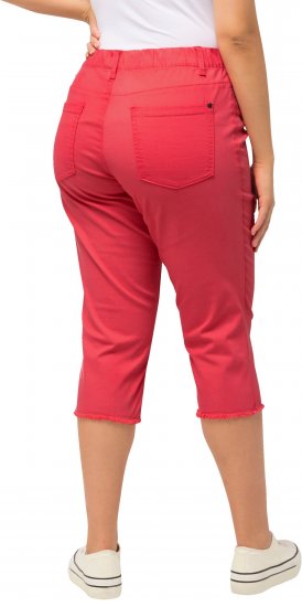 Ulla Popken Stretch Fit Raw Hem Capris Dark Coral - Teksad & Püksid Suuremates Suurustes – Plus Size - 