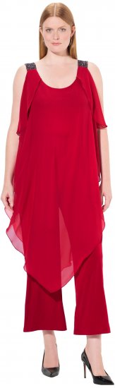 Ulla Popken Layered Chiffon Jumpsuit - Teksad & Püksid Suuremates Suurustes – Plus Size - 