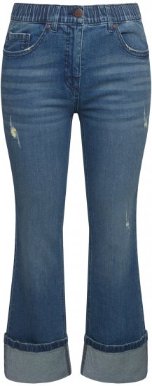 Ulla Popken Wide Cuff Stretch Fit Jeans Blue Denim - Teksad & Püksid Suuremates Suurustes – Plus Size - 