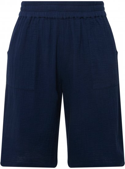 Ulla Popken Muslin Elastic Waist Wide Leg Shorts Blue - Teksad & Püksid Suuremates Suurustes – Plus Size - 
