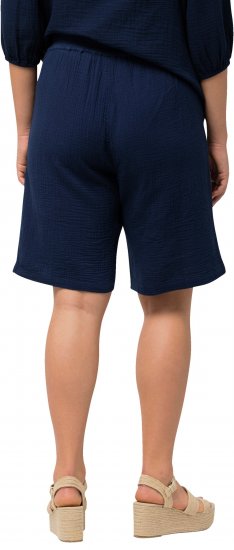 Ulla Popken Muslin Elastic Waist Wide Leg Shorts Blue - Teksad & Püksid Suuremates Suurustes – Plus Size - 