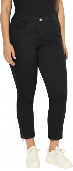 Ulla Popken Animal Print Stretch Fit Jeans Black - Teksad & Püksid Suuremates Suurustes – Plus Size - 