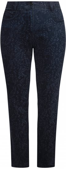 Ulla Popken Leaf Print Boyfriend Jeans Blue - Teksad & Püksid Suuremates Suurustes – Plus Size - 