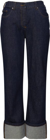 Ulla Popken Turn Up Hem Wide Leg Mary Jeans Grey Denim - Teksad & Püksid Suuremates Suurustes – Plus Size - 