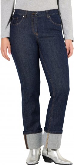 Ulla Popken Turn Up Hem Wide Leg Mary Jeans Grey Denim - Teksad & Püksid Suuremates Suurustes – Plus Size - 