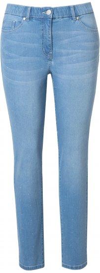 Ulla Popken Rhinestone Detail Stretch Fit Jeans Light Blue Denim - Teksad & Püksid Suuremates Suurustes – Plus Size - 