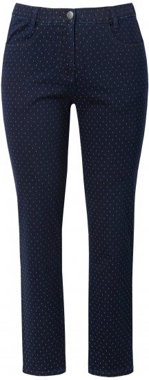 Ulla Popken Polka Dot Stretch Fit Jeans Denim Blue - Teksad & Püksid Suuremates Suurustes – Plus Size - 