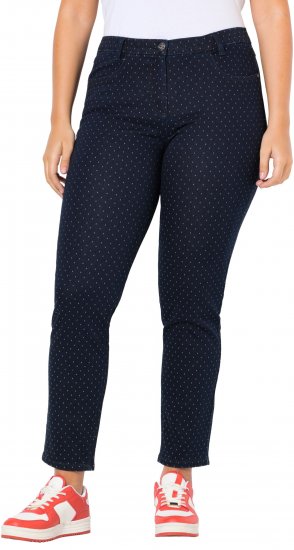 Ulla Popken Polka Dot Stretch Fit Jeans Denim Blue - Teksad & Püksid Suuremates Suurustes – Plus Size - 