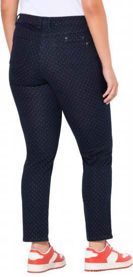 Ulla Popken Polka Dot Stretch Fit Jeans Denim Blue - Teksad & Püksid Suuremates Suurustes – Plus Size - 