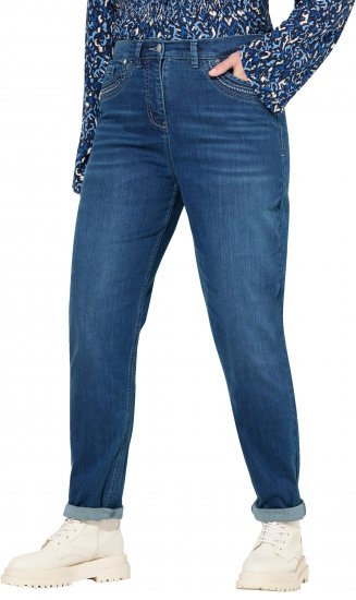 Ulla Popken Rivet Detail Mom Jeans Blue - Teksad & Püksid Suuremates Suurustes – Plus Size - 