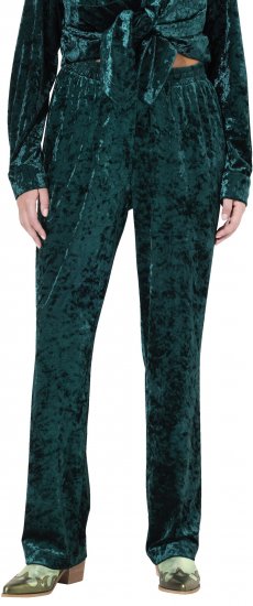 Ulla Popken Velvet Elastic Waist Pants Green - Teksad & Püksid Suuremates Suurustes – Plus Size - 