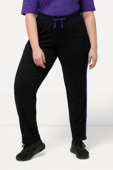 Ulla Popken Striped Elastic Waist Sweatpants Black - Teksad & Püksid Suuremates Suurustes – Plus Size - 