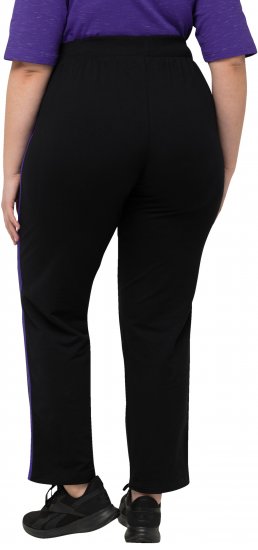 Ulla Popken Striped Elastic Waist Sweatpants Black - Teksad & Püksid Suuremates Suurustes – Plus Size - 