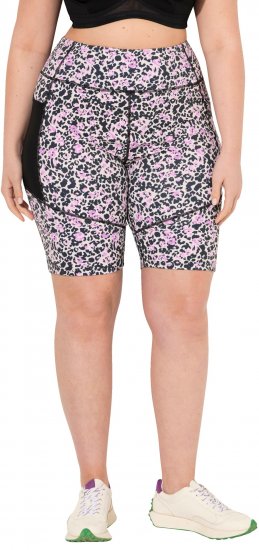 Ulla Popken Leopard Print Quick Drying Shorts Black - Teksad & Püksid Suuremates Suurustes – Plus Size - 