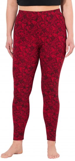Ulla Popken Lace Print Leggings Red - Teksad & Püksid Suuremates Suurustes – Plus Size - 