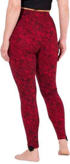 Ulla Popken Lace Print Leggings Red - Teksad & Püksid Suuremates Suurustes – Plus Size - 