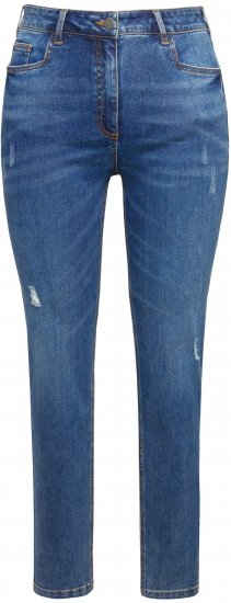 Ulla Popken Lightly Distressed Slim Leg Jeans Blue - Teksad & Püksid Suuremates Suurustes – Plus Size - 
