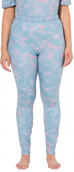 Ulla Popken Wave Print Ski Leggings Blue - Teksad & Püksid Suuremates Suurustes – Plus Size - 