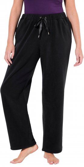 Ulla Popken Fleece Loungewear Pants Black - Teksad & Püksid Suuremates Suurustes – Plus Size - 