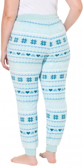 Ulla Popken Alpine Striped Plush Loungewear Pants Blue - Teksad & Püksid Suuremates Suurustes – Plus Size - 