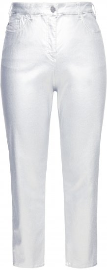 Ulla Popken Metallic Stretch Fit Mom Jeans Silver - Teksad & Püksid Suuremates Suurustes – Plus Size - 