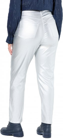 Ulla Popken Metallic Stretch Fit Mom Jeans Silver - Teksad & Püksid Suuremates Suurustes – Plus Size - 