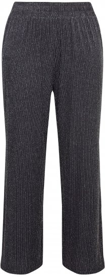 Ulla Popken Sparkling Pinstripe Elastic Waist Pants Black - Teksad & Püksid Suuremates Suurustes – Plus Size - 