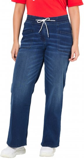 Ulla Popken Patch Pocket Elastic Waist Jeans Denim Blue - Teksad & Püksid Suuremates Suurustes – Plus Size - 
